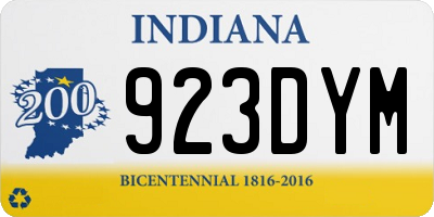 IN license plate 923DYM
