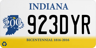 IN license plate 923DYR