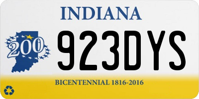 IN license plate 923DYS