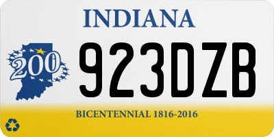 IN license plate 923DZB