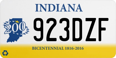 IN license plate 923DZF