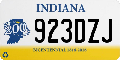 IN license plate 923DZJ