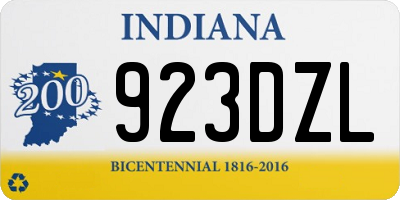 IN license plate 923DZL