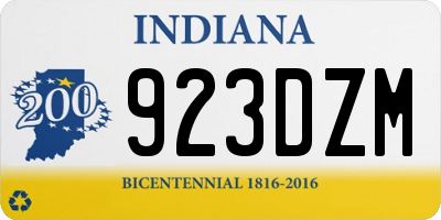 IN license plate 923DZM