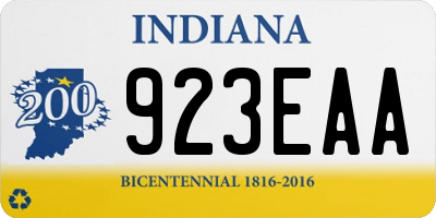 IN license plate 923EAA