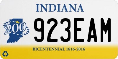 IN license plate 923EAM