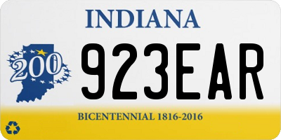 IN license plate 923EAR