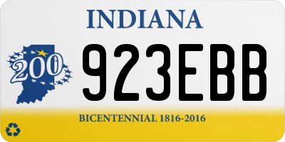 IN license plate 923EBB