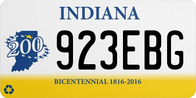 IN license plate 923EBG