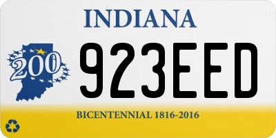 IN license plate 923EED