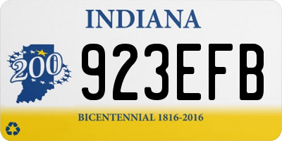 IN license plate 923EFB