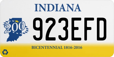 IN license plate 923EFD