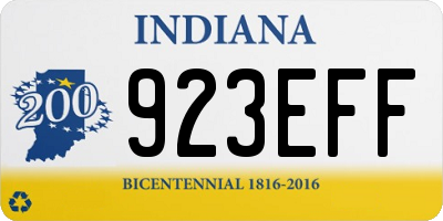 IN license plate 923EFF