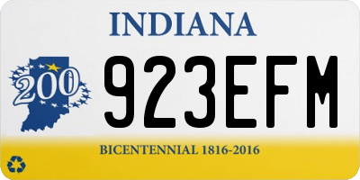 IN license plate 923EFM