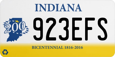 IN license plate 923EFS