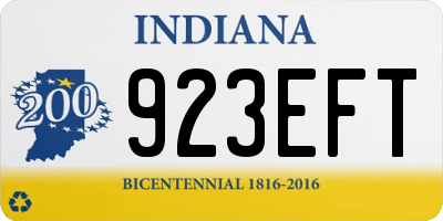 IN license plate 923EFT