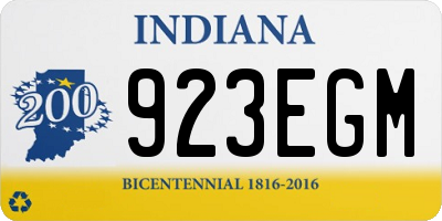 IN license plate 923EGM