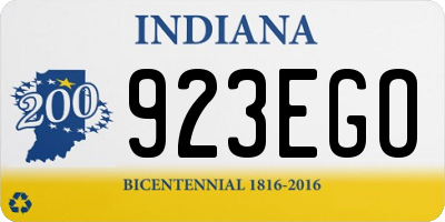 IN license plate 923EGO