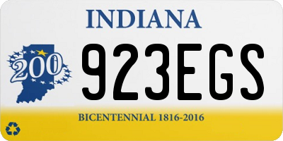 IN license plate 923EGS
