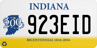 IN license plate 923EID