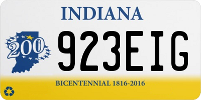 IN license plate 923EIG