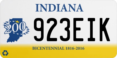 IN license plate 923EIK