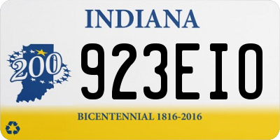 IN license plate 923EIO