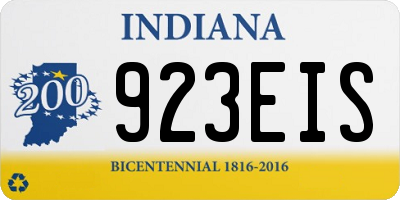 IN license plate 923EIS