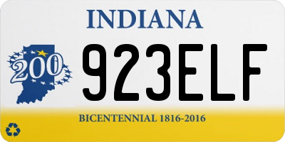 IN license plate 923ELF