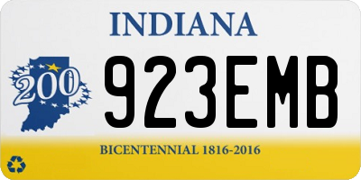 IN license plate 923EMB