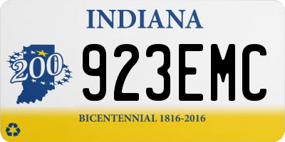 IN license plate 923EMC