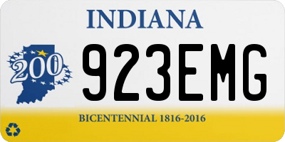 IN license plate 923EMG