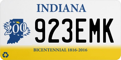 IN license plate 923EMK