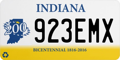 IN license plate 923EMX
