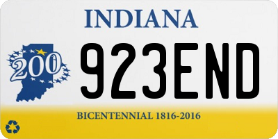 IN license plate 923END