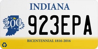 IN license plate 923EPA