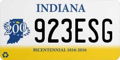 IN license plate 923ESG