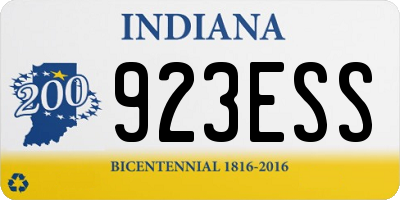 IN license plate 923ESS
