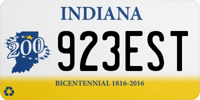 IN license plate 923EST