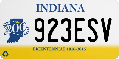 IN license plate 923ESV