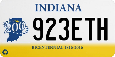 IN license plate 923ETH