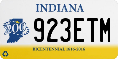 IN license plate 923ETM