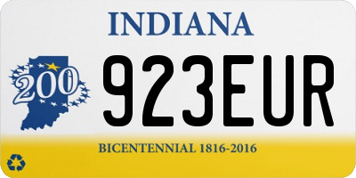 IN license plate 923EUR