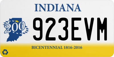 IN license plate 923EVM