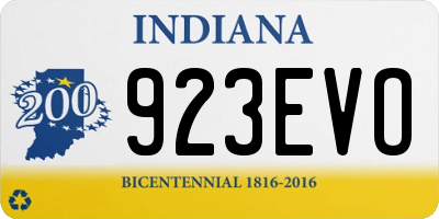 IN license plate 923EVO