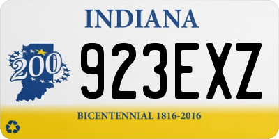 IN license plate 923EXZ