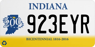 IN license plate 923EYR