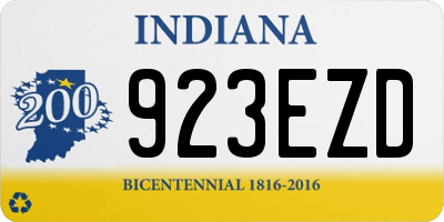 IN license plate 923EZD