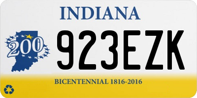 IN license plate 923EZK