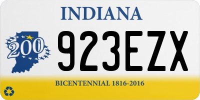 IN license plate 923EZX